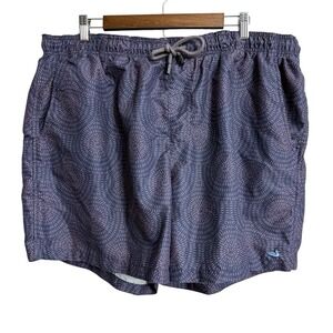 Southern Marsh swim trunks men's 2X blue swirl brief lined beach pool vacation